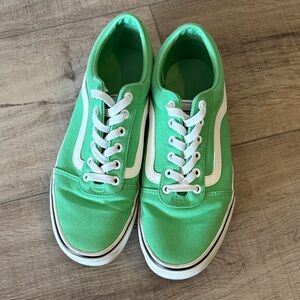 Vans Green and White Canvas